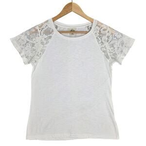 ARIAT LACE‑SLEEVE TOP – WOMEN’S MEDIUM – WHITE – 100% COTTON – STYLE 10014625
